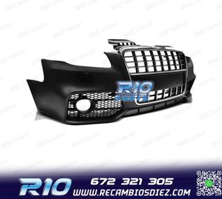 PARAGOLPES DELANTERO AUDI A4 B7 04-08 LOOK S LINE CROMO NEGR