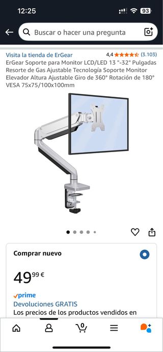 Soporte monitor brazo articulado