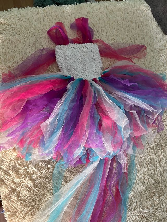 Vestido Unicornio Niña Colores