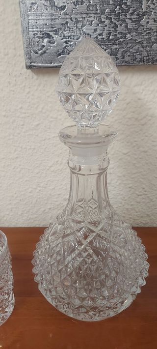 Licorera y 6 vasos cristal