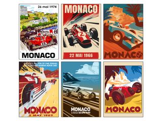 6 láminas del Gran Premio Mónaco