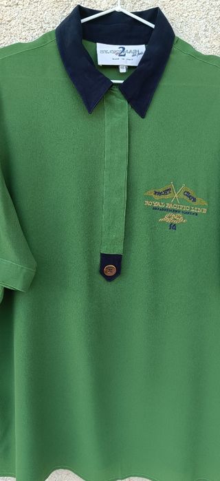 Camicia St.Germain vintage verde XL misto seta 