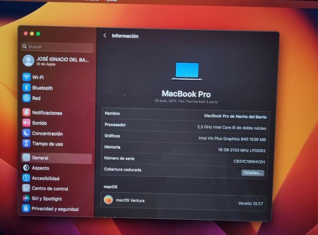 MacBook Pro 13" 2017 Gris Espacial