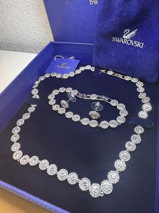 Conjunto swarovski angelic plata