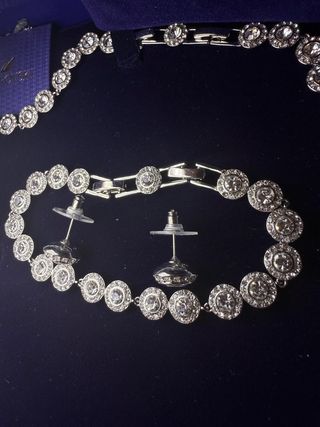 Conjunto swarovski angelic plata