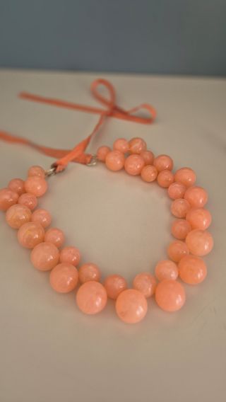 Collar Oky-Coky bolas rosa coral