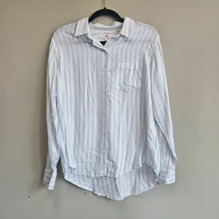 Levi's S camisa blanca rayas azules boyfriend fit