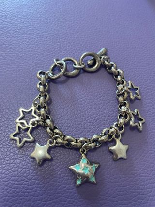 Pulsera estrellas plata turquesa