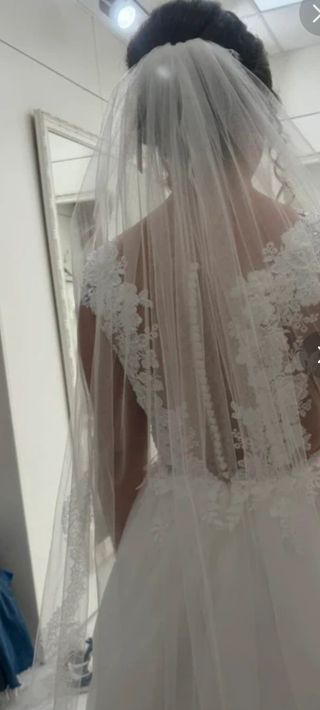 Vestido novia blanco encaje