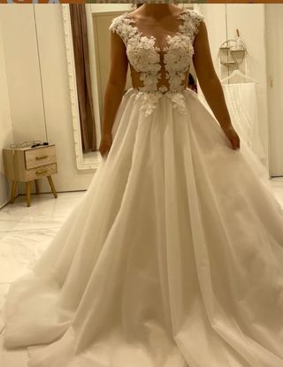 Vestido novia blanco encaje