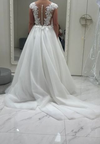 Vestido novia blanco encaje