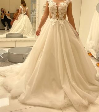 Vestido novia blanco encaje