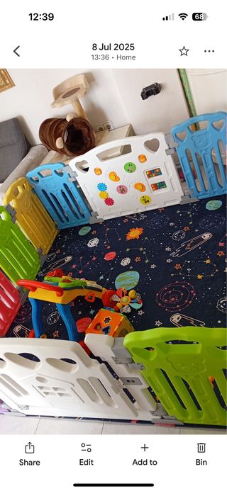 Parque infantil + alfombra 150x150cm