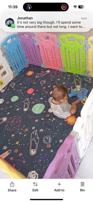 Parque infantil + alfombra 150x150cm
