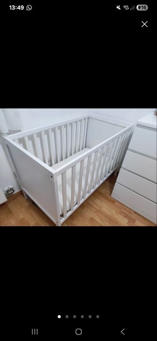 Cuna bebé Ikea SUNDVIK blanca.