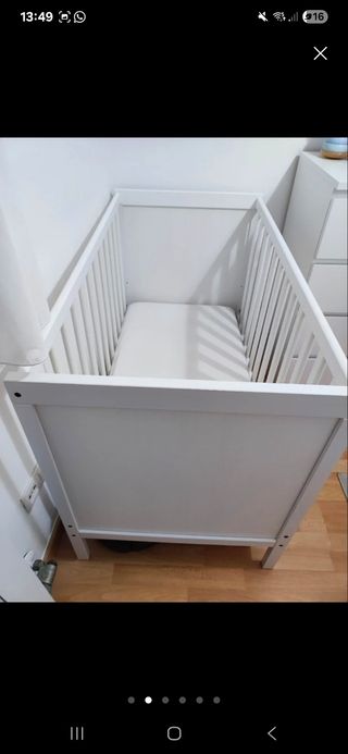 Cuna bebé Ikea SUNDVIK blanca.