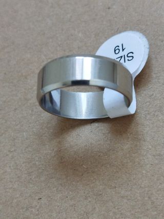 Anillo acero liso - Talla 19