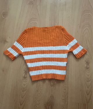 Top rayado naranja y blanco - Talla única