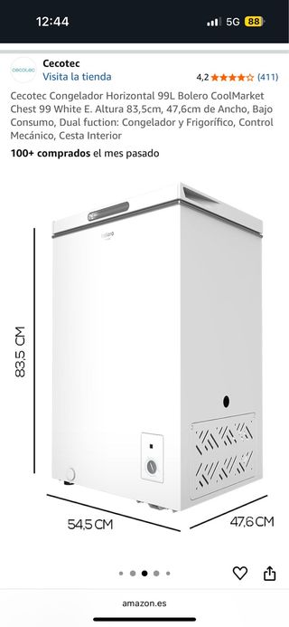 Congelador Cecotec Bolero 99L