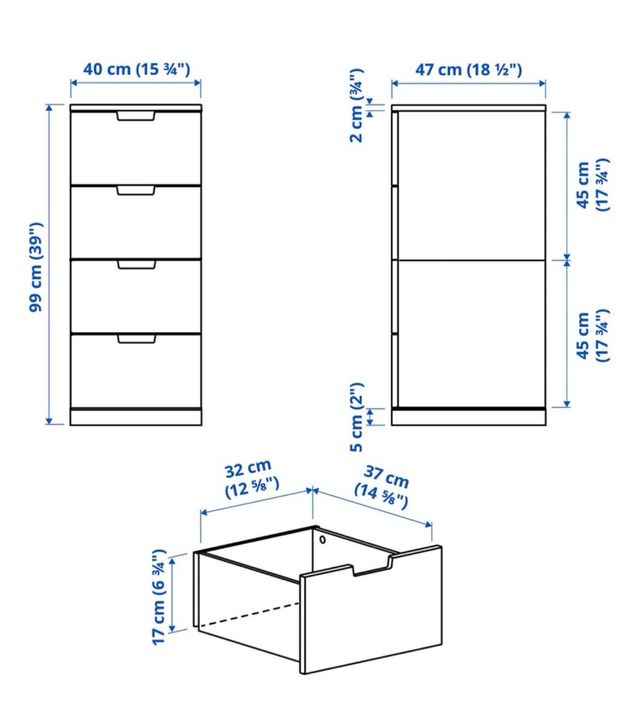 Cómoda blanca 4 cajones
