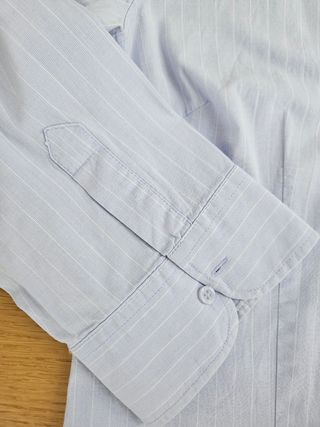 Camisa Zara celeste rayas XL