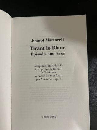 Tirant lo Blanc. Episodis amorosos. Text adapta...