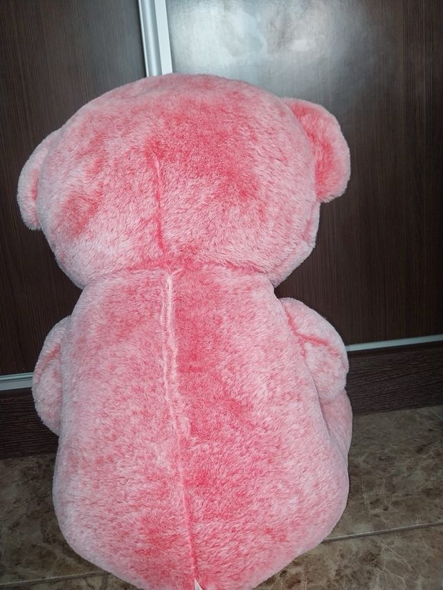 Oso peluche rosa grande