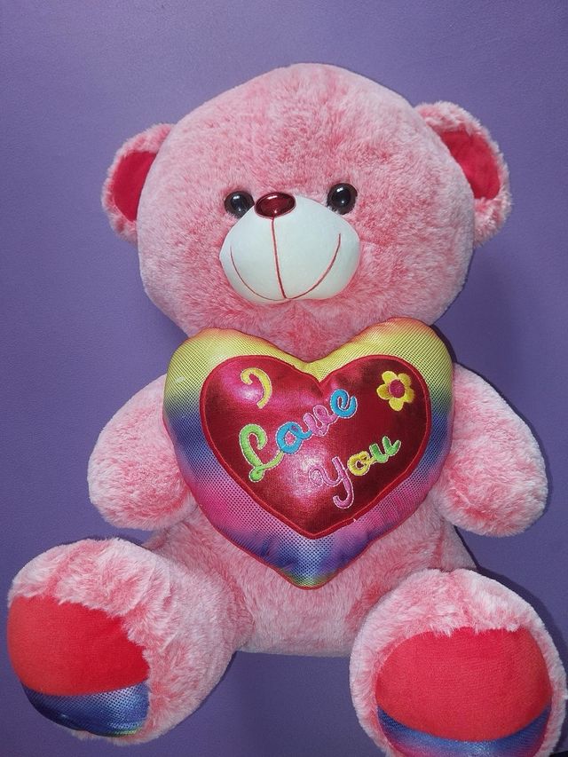 Oso peluche rosa grande