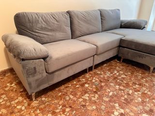 Sofá chaiselongue 3 plazas - Gris