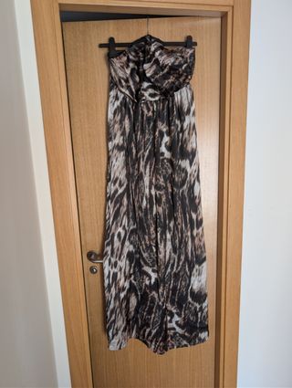 Vestido largo estampado animal print