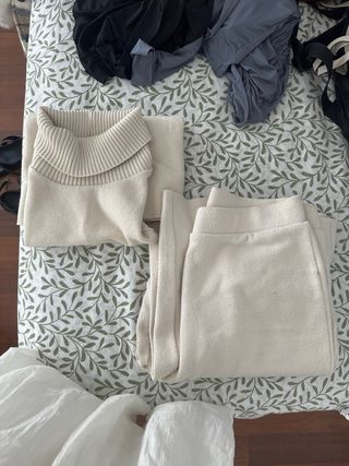 Conjunto punto Zara beige