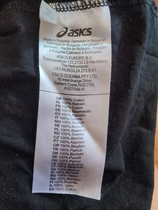 Camiseta ASICS negra y rosa - Talla S