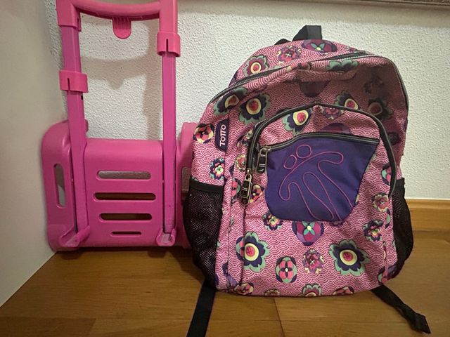 Mochila escolar Totto infantil + carrito