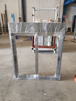 Ventana aluminio imitación inox