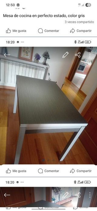 Mesa extensible negra y gris