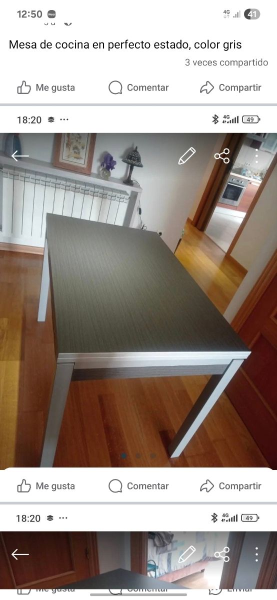 Mesa extensible negra y gris