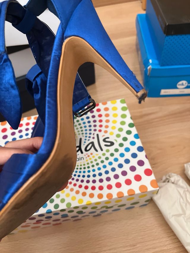 Sandalias tacón azul New Look