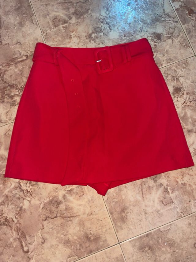 Falda pantalón roja