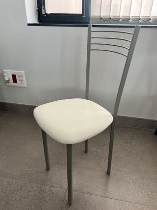 Silla cocina metal blanco