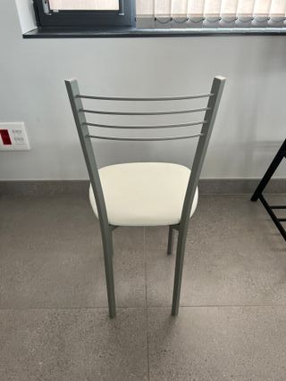 Silla cocina metal blanco