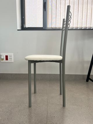 Silla cocina metal blanco