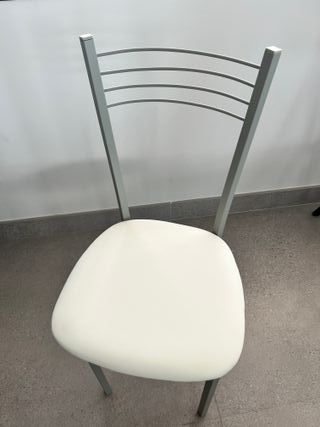 Silla cocina metal blanco