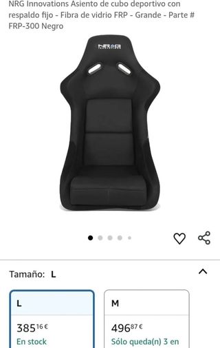 Asiento silla de coche deportivo NRG FRP-300 Negro