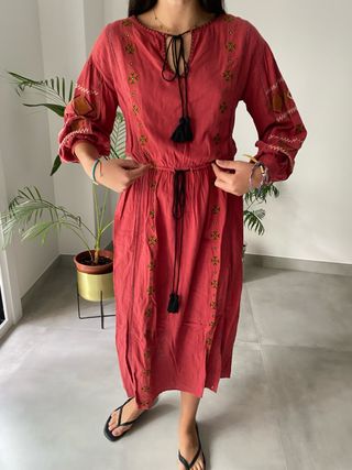 Vestido boho Zara rojo