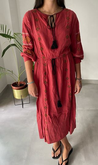 Vestido boho Zara rojo
