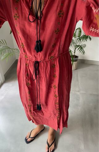Vestido boho Zara rojo