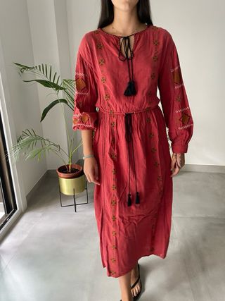 Vestido boho Zara rojo