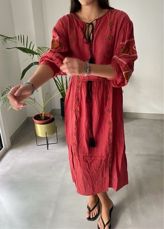 Vestido boho Zara rojo