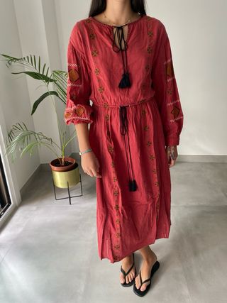 Vestido boho Zara rojo