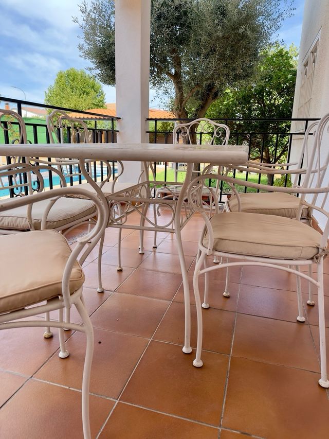 Mesa jardín mosaico + 6 sillas